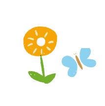 お花と蝶々